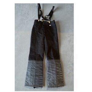 Snuggler Vintage Womens Black Quilted Bib Ski Pants Suspenders Made in Japan 12R
